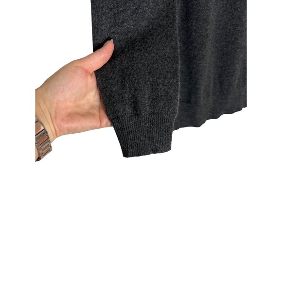 J. Crew Collection Cashmere 1/2 Button Tie Neck Sweater Grey-sz Small - Picture 4 of 8